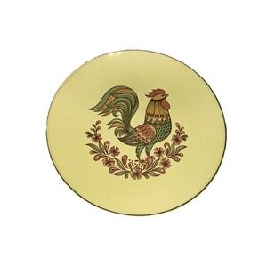 Lot 2 TS&T Taylor Smith & Taylor BONNIE GREEN Rooster 10.5" Dinner Plates Farm